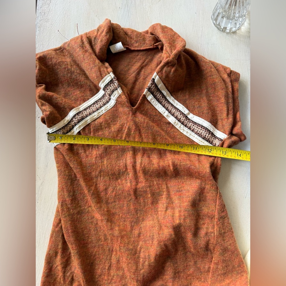 Vintage 70’s top women’s rust colored - Picture 6 of 7